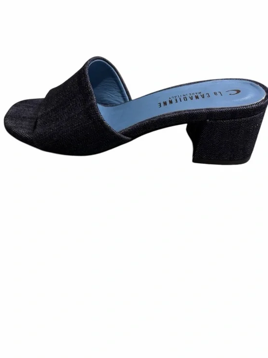 Clacanadienne Dark Blue Denim Slide Mules - Picture 9 of 11